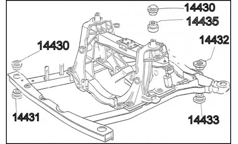 Gommini supporto telaio posteriore