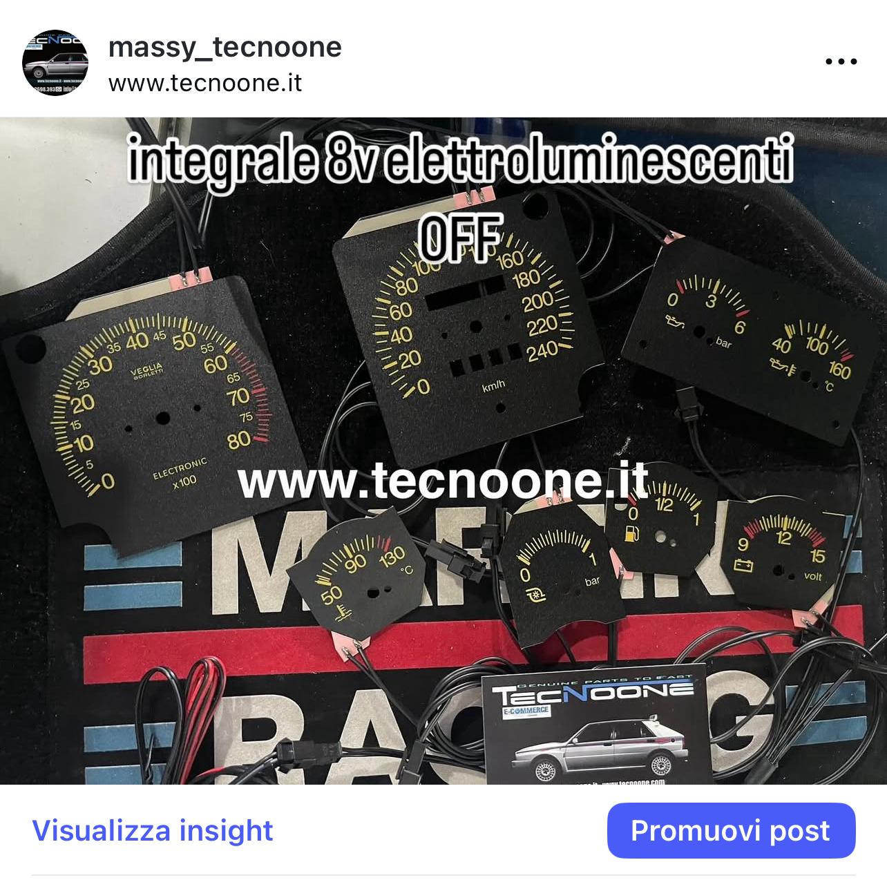 Fondini ELETTROLUMINESCENTI lancia delta INTEGRALE 8v- 16v