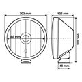 X-Drei Halogen Tiefe mit Positionslicht - Wei / Blau