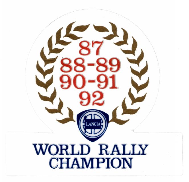 Adesivo world rally champion da lunotto